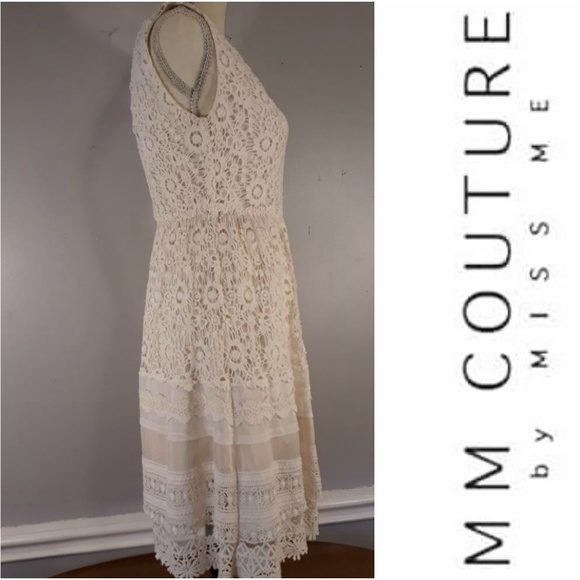 MM Couture by Miss Me Sleeveless Lace Dress-Sz XS - Picture 2 of 8
